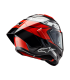 Casco Alpinestars Supertech R10 Team Black Carbon Bright Red White Glossy