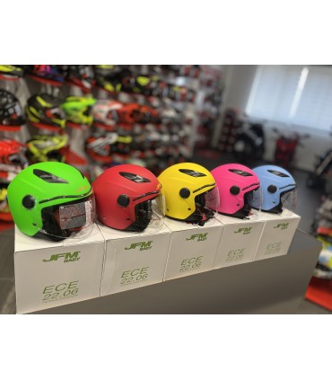 Casco Jet bambino JFM 710 Omologazione 22.06 Rosso Opaco