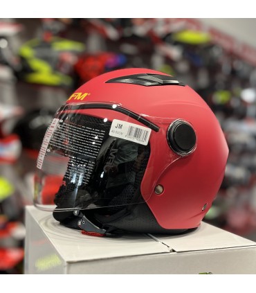 Casco Jet bambino JFM 710 Omologazione 22.06 Rosso Opaco