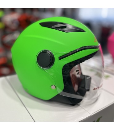 Casco Jet bambino JFM 710 Omologazione 22.06 Verde Opaco