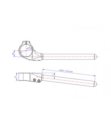 Semimanubri CNC Racing Clip-ons Ø 50 mm - SM350B