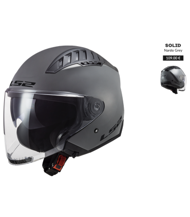 Casco Jet LS2 Copter II OF600 Solid Grigio Nardò Lucido