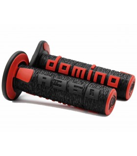 Manopole DOMINO Ø 22/24 mm l=126 mm per tubo manubrio Ø 22/24 mm l=126 mm  nero rosso aperto come elegante accessorio e Voto 1 - per riparazione  perfetta