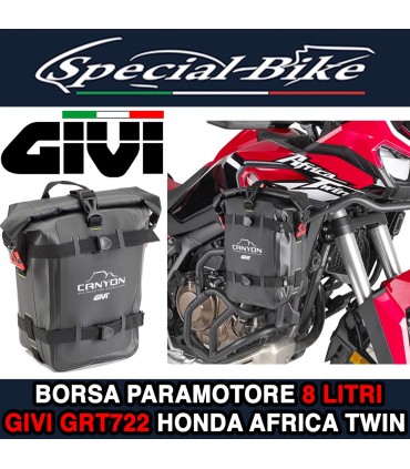 KIT BORSA DA PARAMOTORE 8L GIVI GRT722 IMPERMEABILE PER MOTO MAXI ENDURO