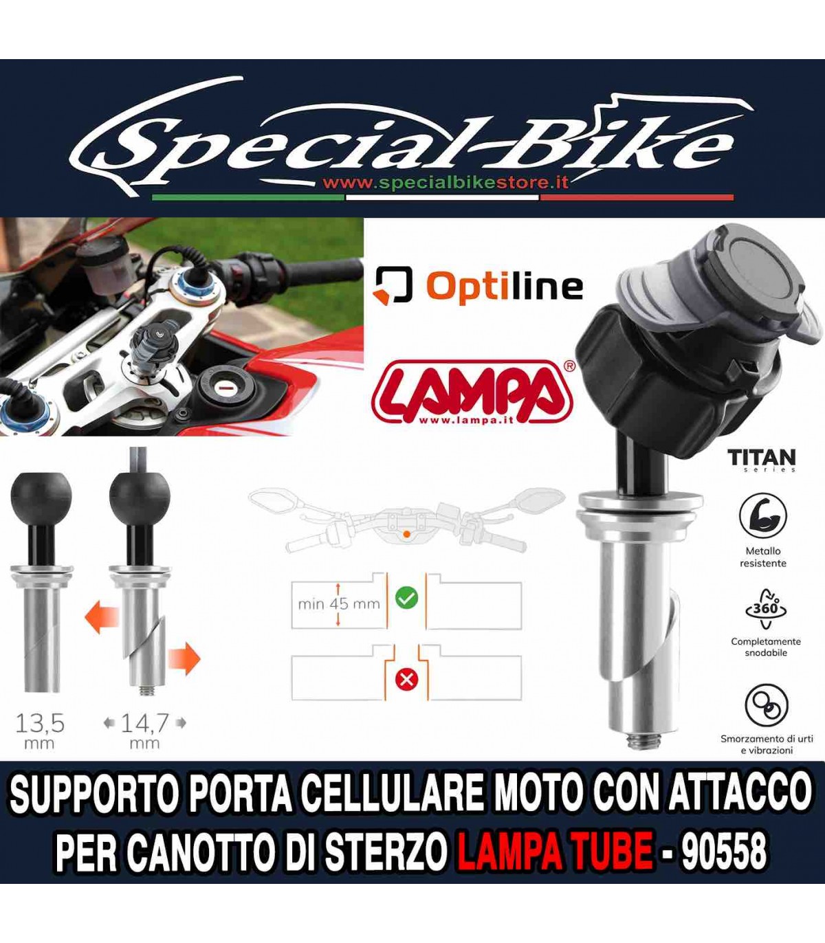 Optiline Tube Porta cellulare it.lbl.moto sportiva
