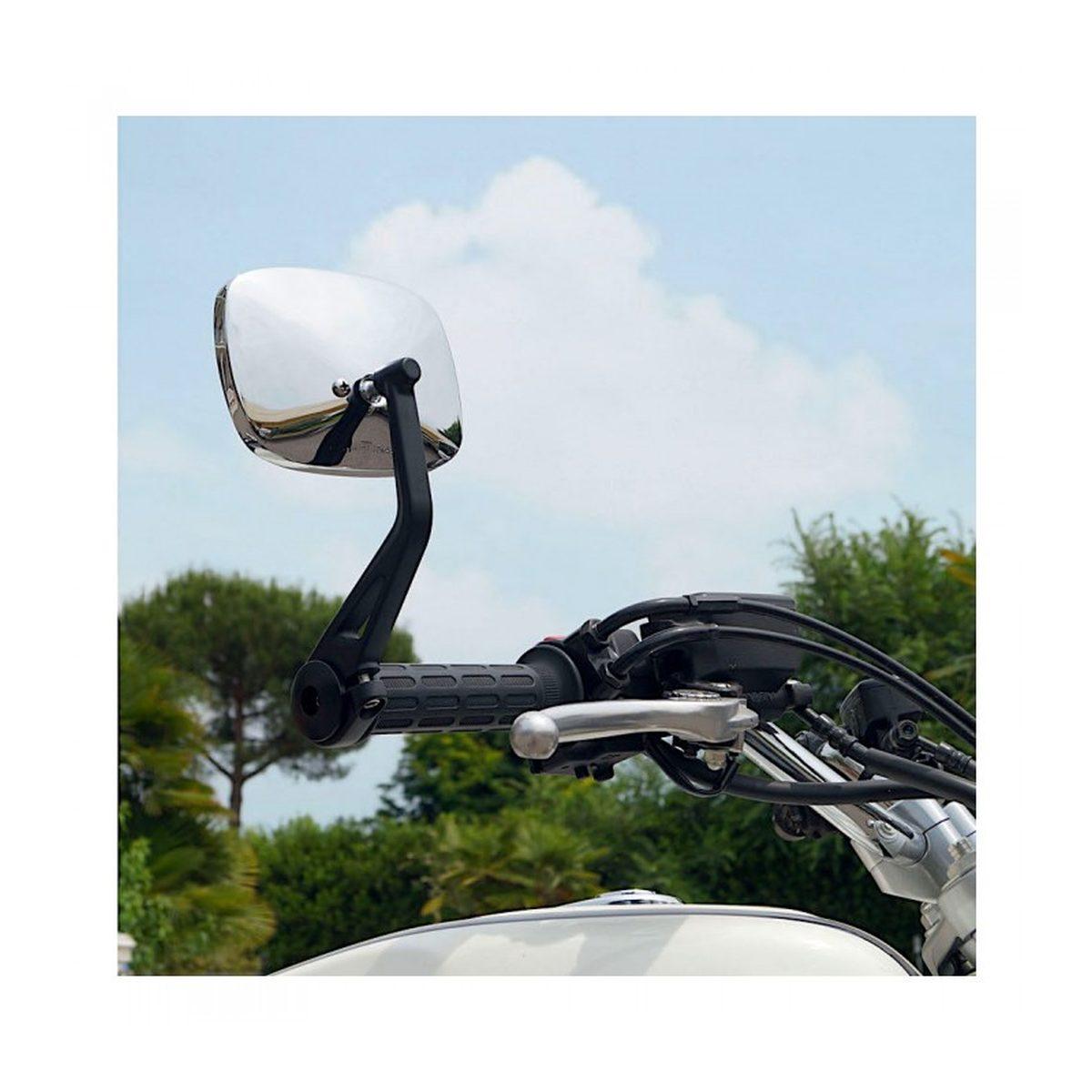 Retr. sx/dx bar end black& chrome asta e cal. allu