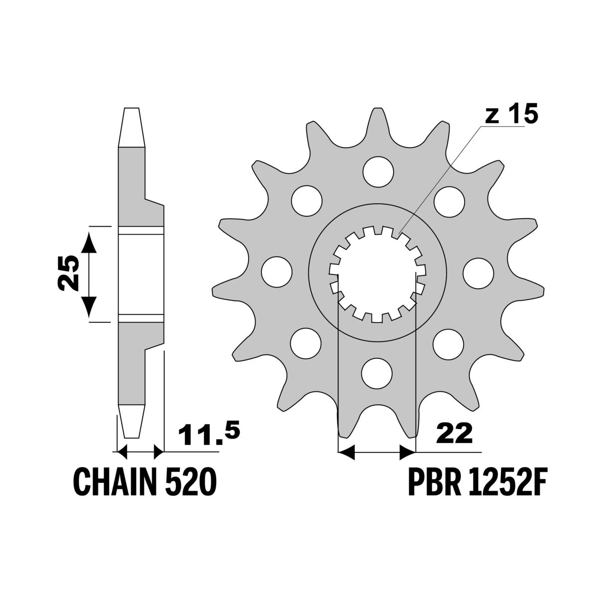 Pignoni ktm z16 18nc c.520+fori