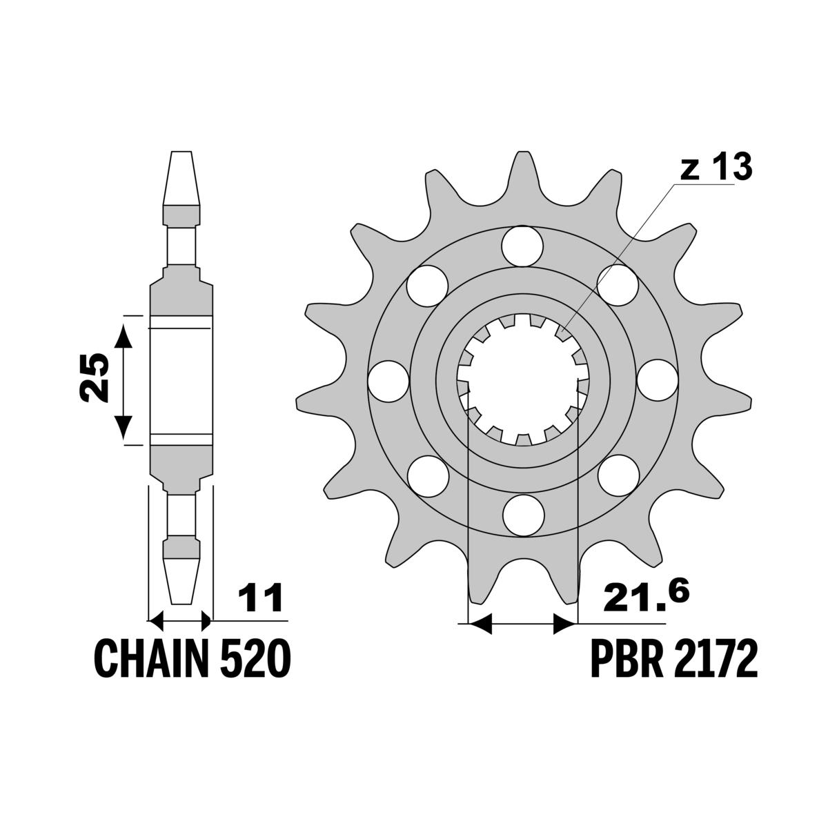 Pignoni modif.cat.520 z16 18nc racing