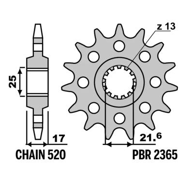 Pignoni cb500x z15 18nc c.520