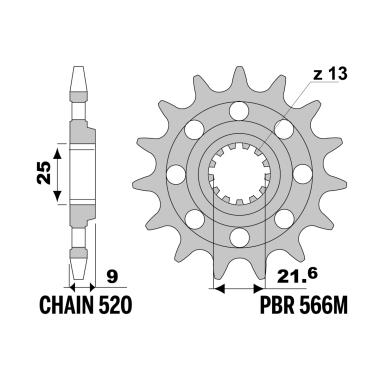 Pignoni modif.cat.520 z16 sp +fori