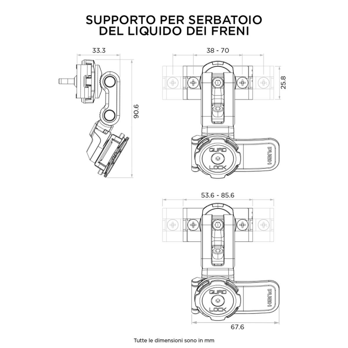 QUADLOCK Supporto per serbatoio del liquido dei freni