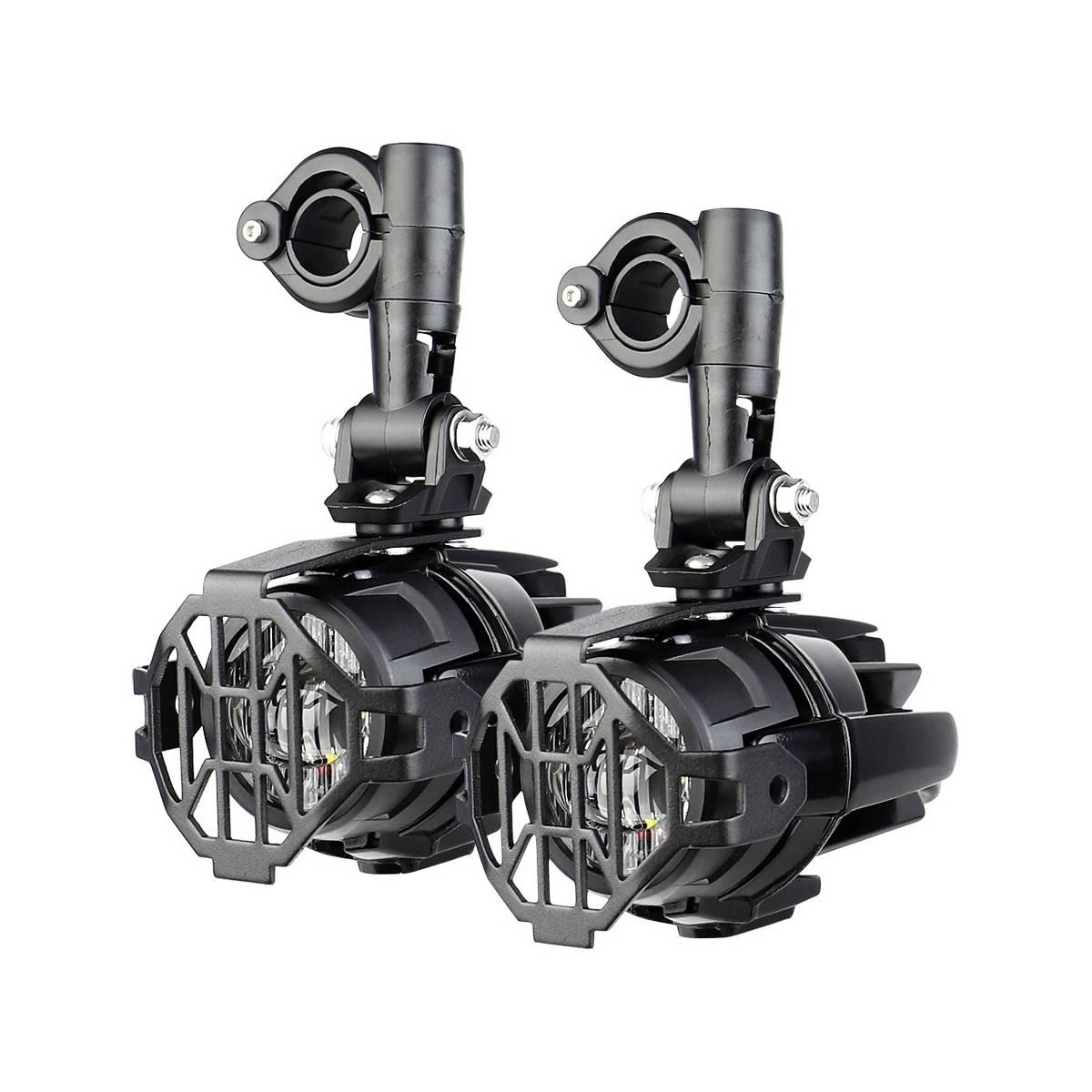 Faretti Led Moto Universali 40W + Griglie Off-Road