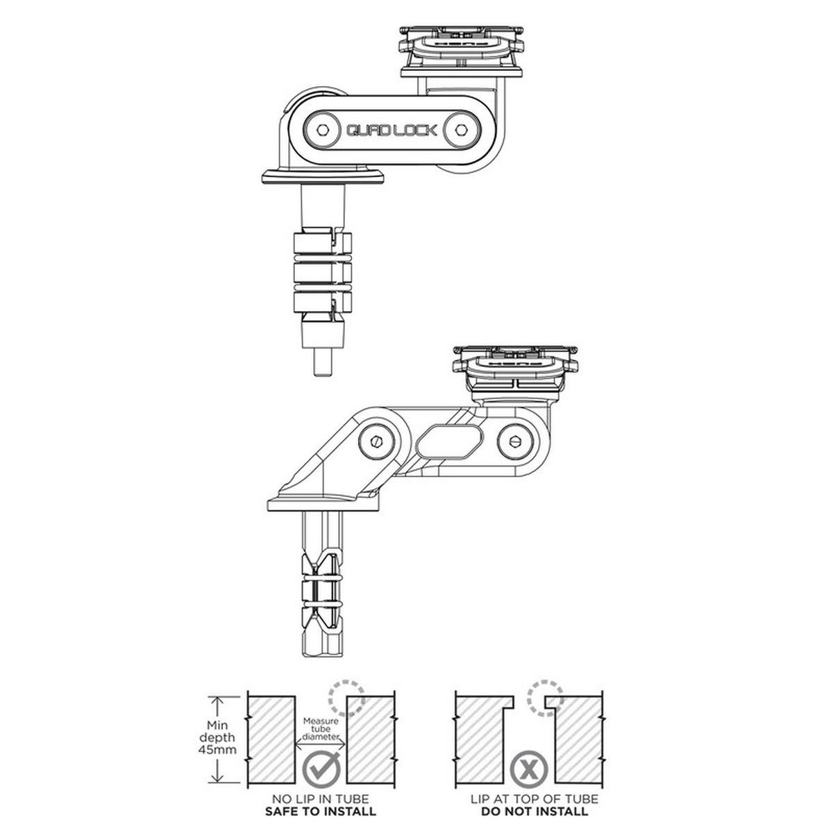 Quadlock motorcycle fork stem mount (v2)