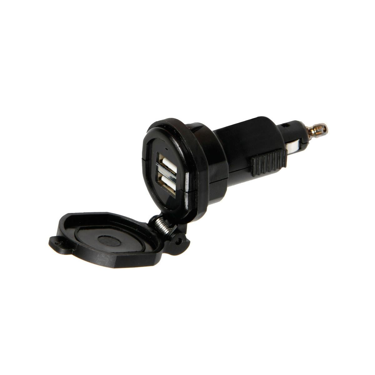 Din-Tech, caricabatteria Din 2 porte Usb - Fast Charge - 2700 mA - 12/32V