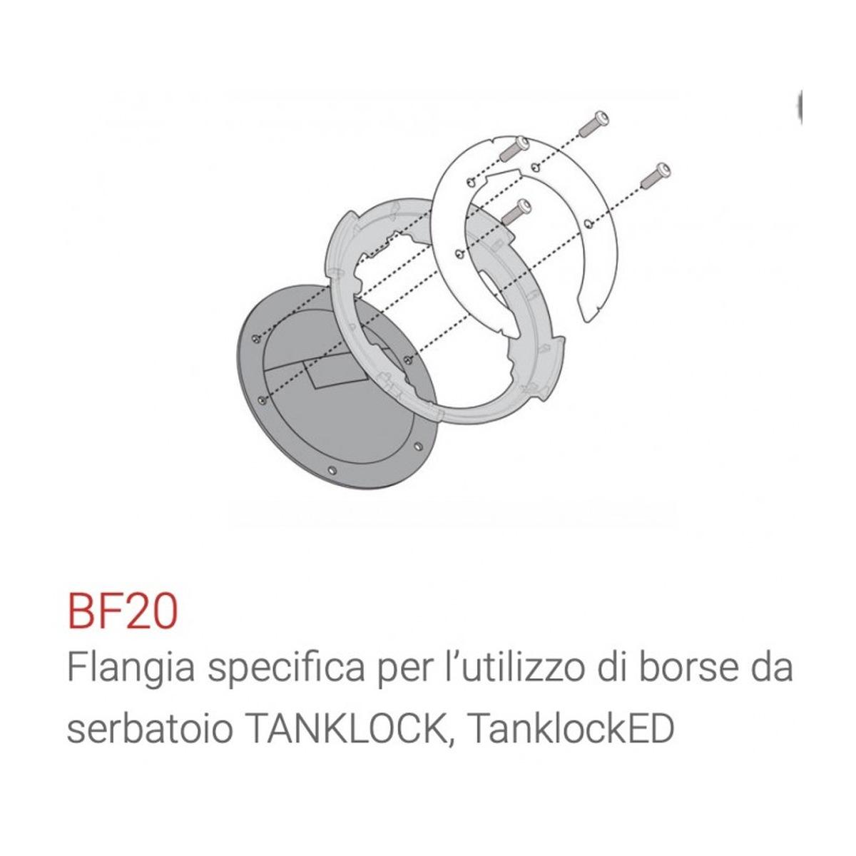 Flangia GIVI per borse da serbatoio TANKLOCK, TanklockED BF20