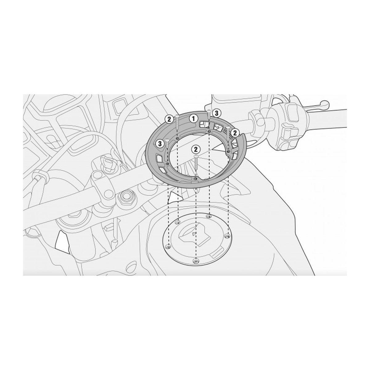 Flangia GIVI per borse da serbatoio TANKLOCK, TanklockED BF25