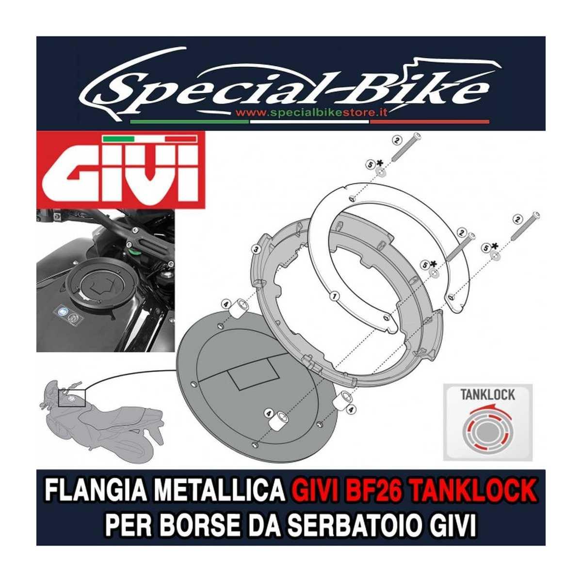 Flangia GIVI per borse da serbatoio TANKLOCK, TanklockED BF26