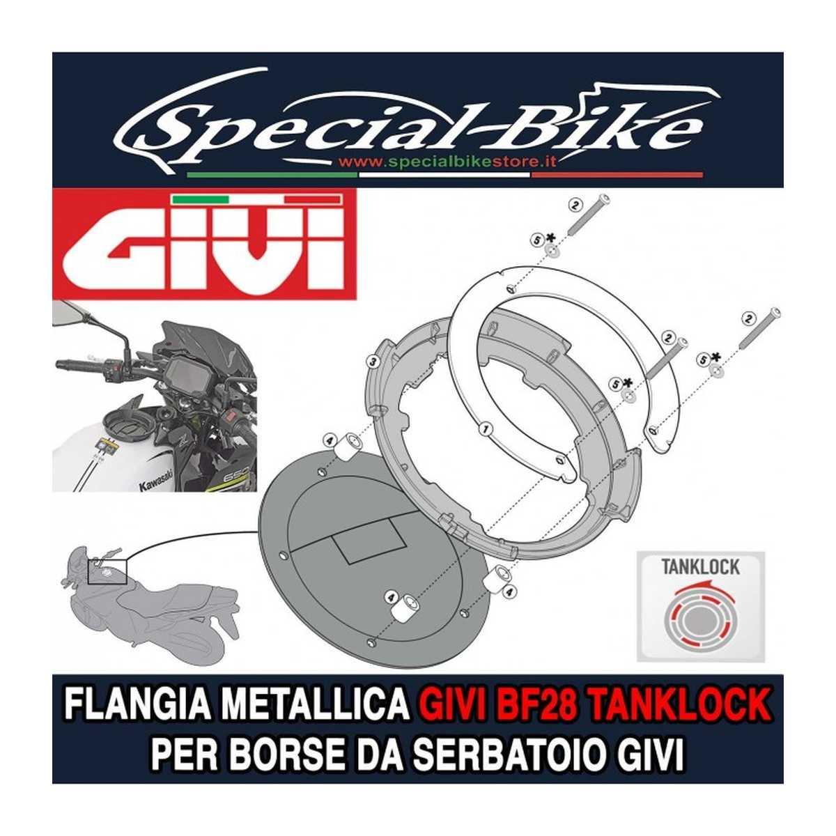 Flangia GIVI per borse da serbatoio TANKLOCK, TanklockED BF28