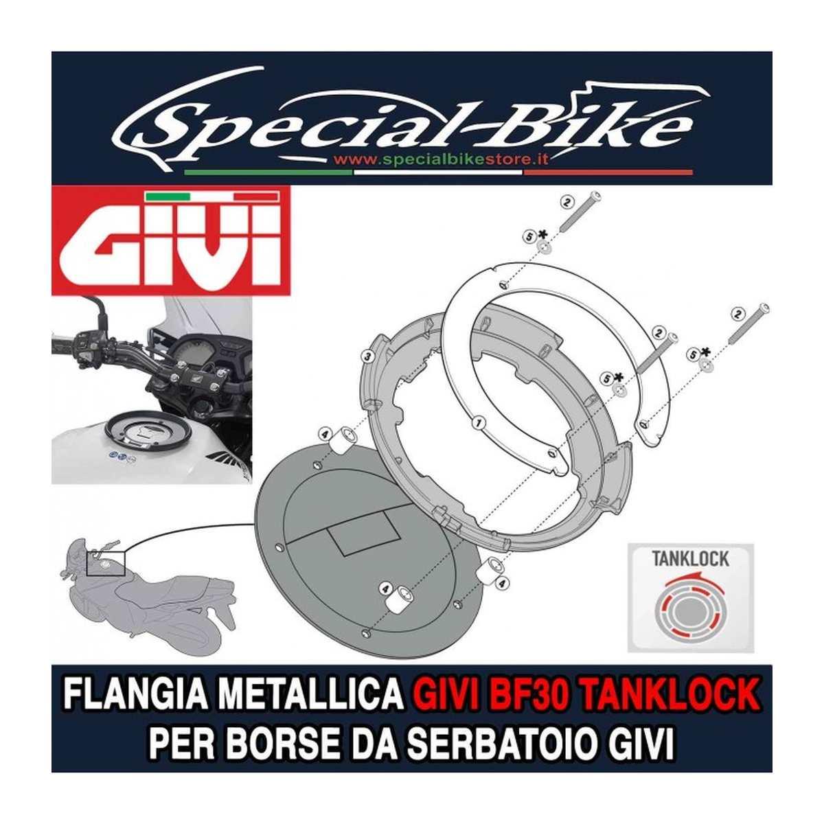 Flangia GIVI per borse da serbatoio TANKLOCK, TanklockED BF30