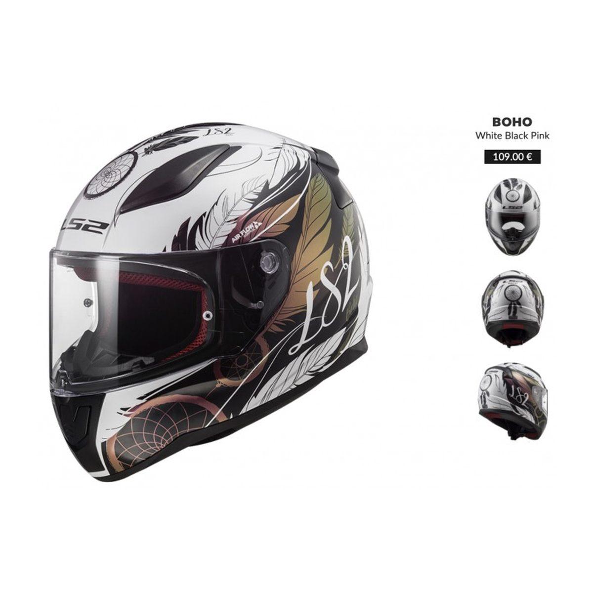 Ls2 ff353 rapid ii boho white black pink