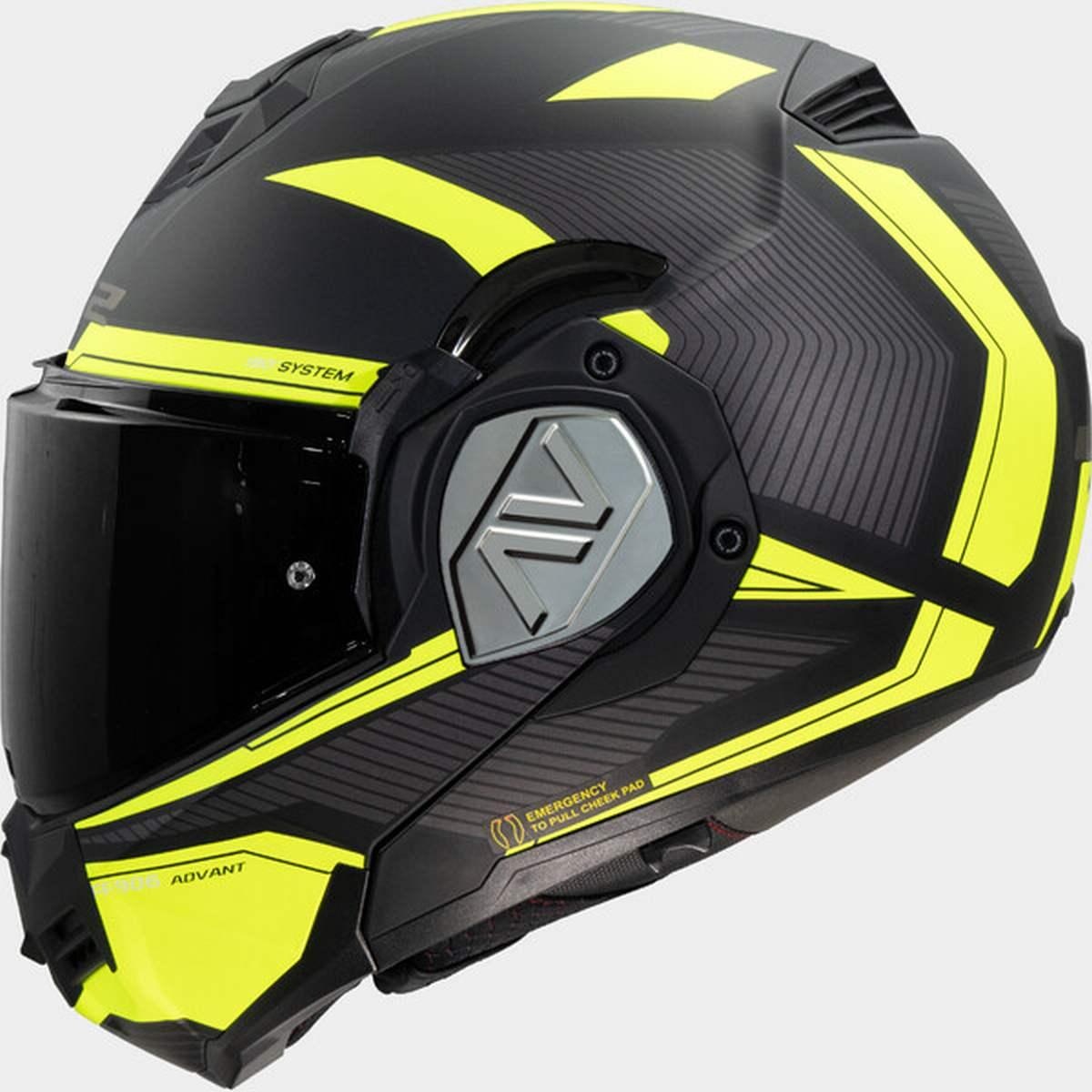 Ls2 ff906 advant revo matt black h-v yellow